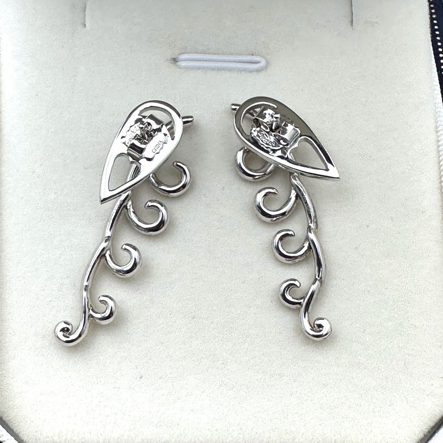 Yellow Diamond Sterling Silver Pierced Earrings 1.5 Inch