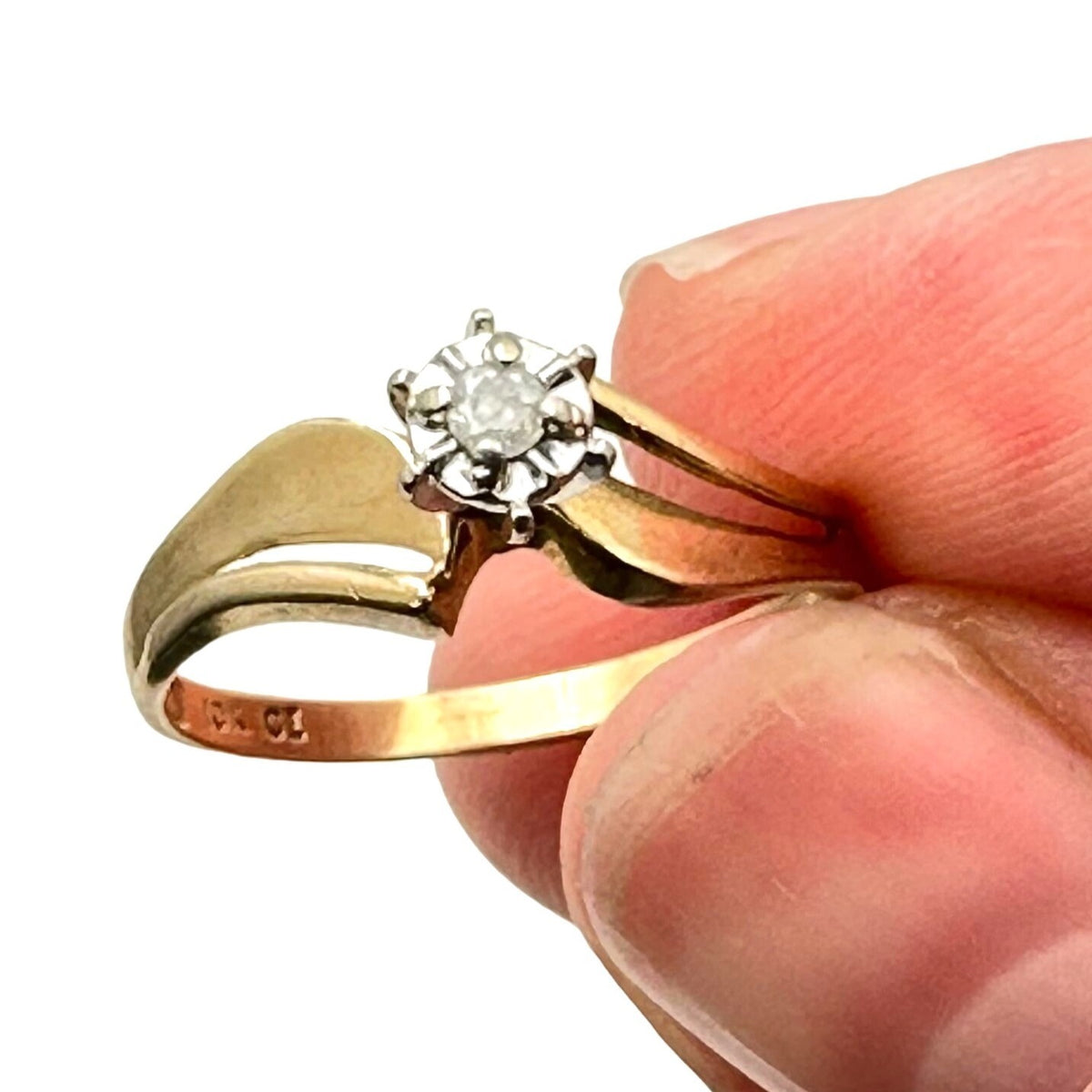 vintage 10k diamond ring size 7
