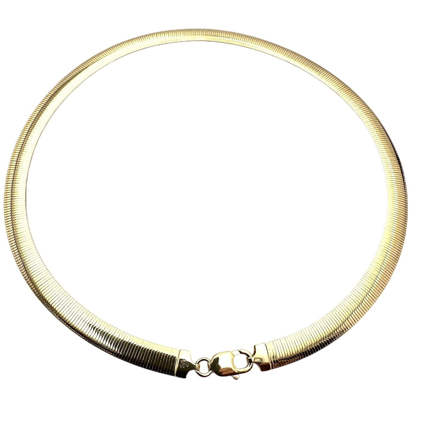 Moda Al Mossimo 18K Gold Plated Bronze Greek Key Omega Necklace 18 Inch