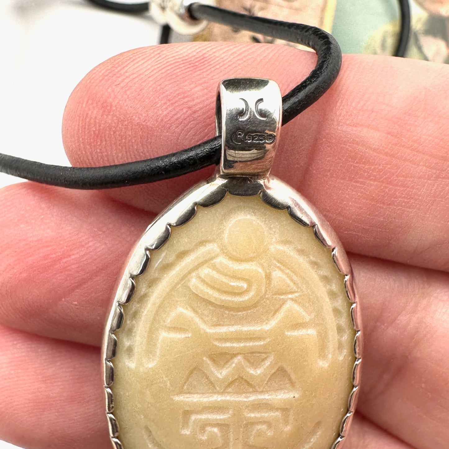Vintage Cippy Crazy Horse Turquoise Gemstone Sterling Silver Pendant Necklace