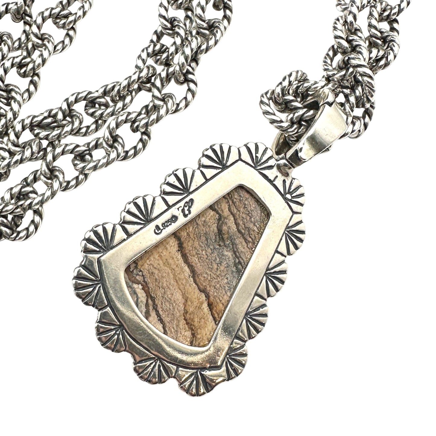 Carolyn Pollack Jasper Smoky Quartz Sterling Silver Pendant Necklace 20" Chain