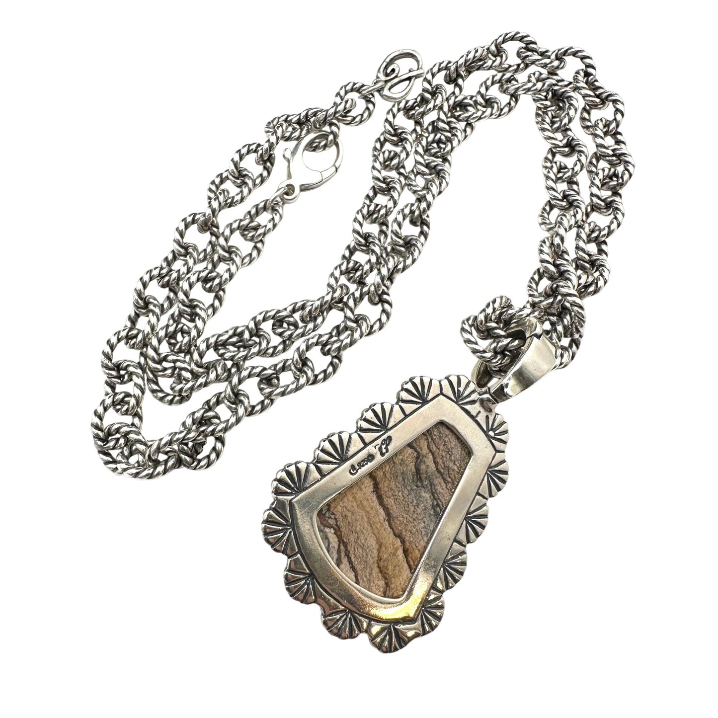 Carolyn Pollack Jasper Smoky Quartz Sterling Silver Pendant Necklace 20" Chain